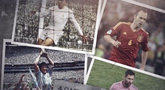 An extract from a video featuring 4 famous Hispanic soccer players