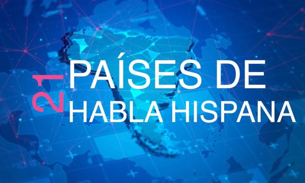 Un mapa muestra algunos de los 21 países hispanohablantes