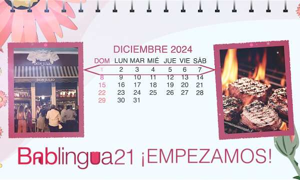 2024 con dos fotos: un restaurante argentino y carne en la parrilla