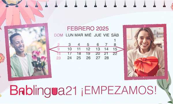 Una imagen del calendario de febrero de 2025 e imágenes del Día de San Valentín