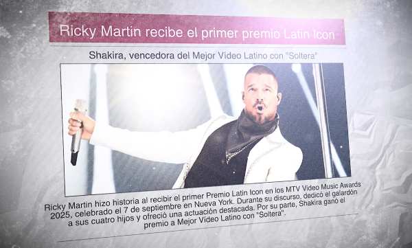 Featured image for “Ricky Martin recibe el primer premio Latin Icon | 10 de septiembre 2025”