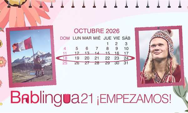 Un calendario de octubre de 2026 muestra una foto de Perú y otra del futbolista Erling Haaland con un gorro andino